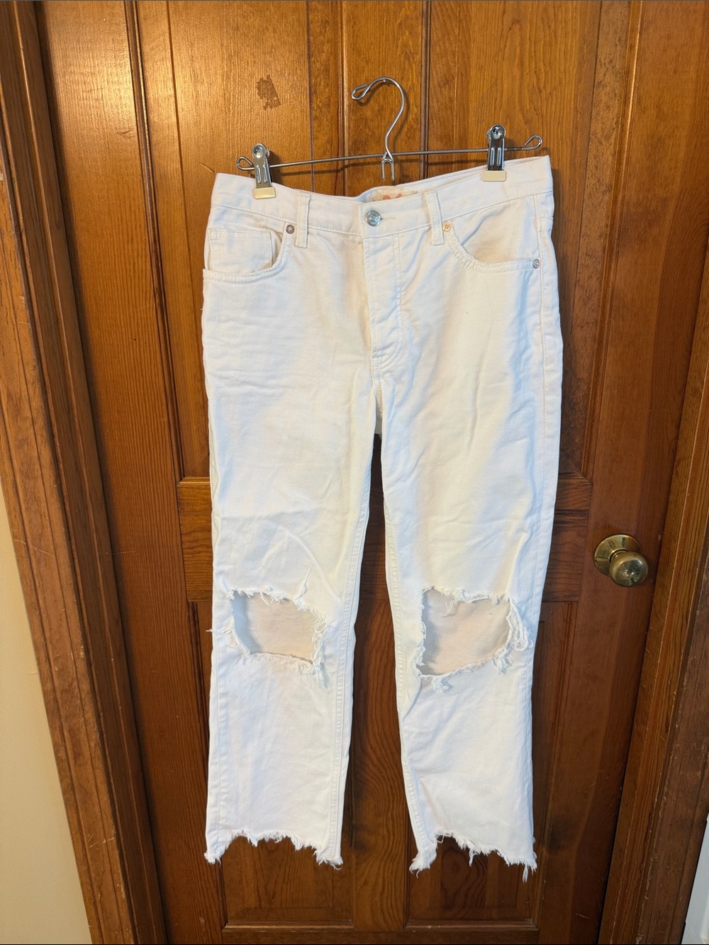 We The Free White Ripped Boyfriend Jeans
